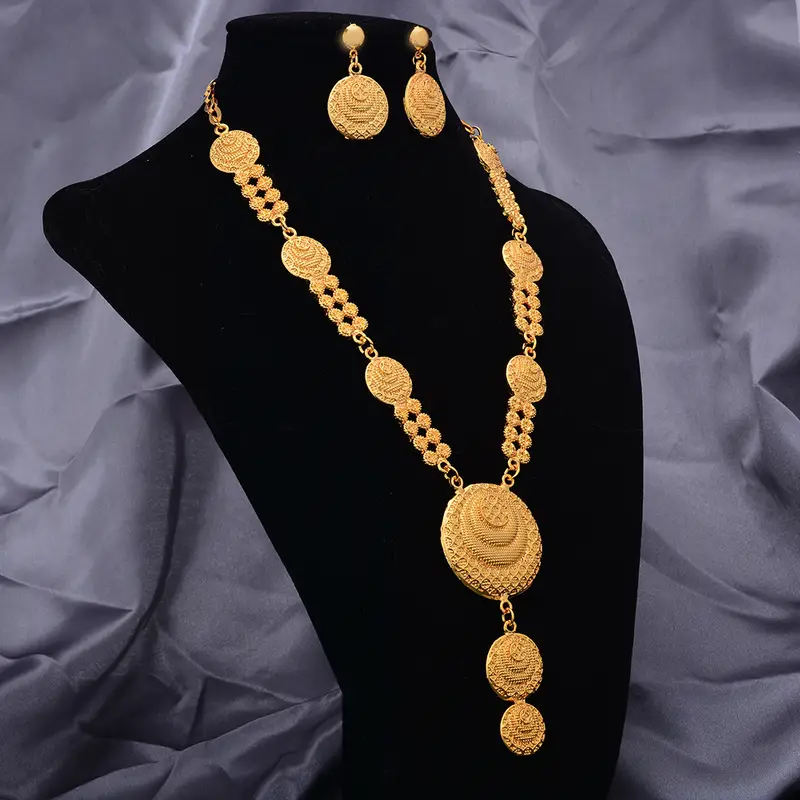 Personality Copper Jewelry Set With Pendant Necklace Dangle - Temu
